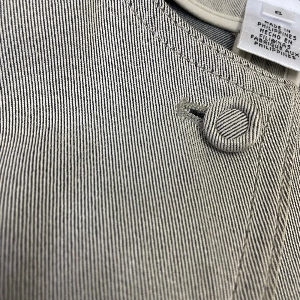 Y2K Calvin Klein Women's Olive Taupe Utility Blazer Jacket 6 Twill Cargo